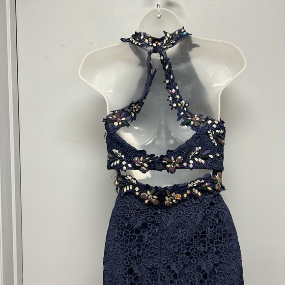 NEW Alyce Paris 6762 Two Piece Embellished Lace Gown in Cobalt Blue Size 2 - Picture 6 of 15